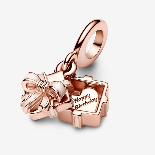 Openable Birthday Gift Rose Gold Charm