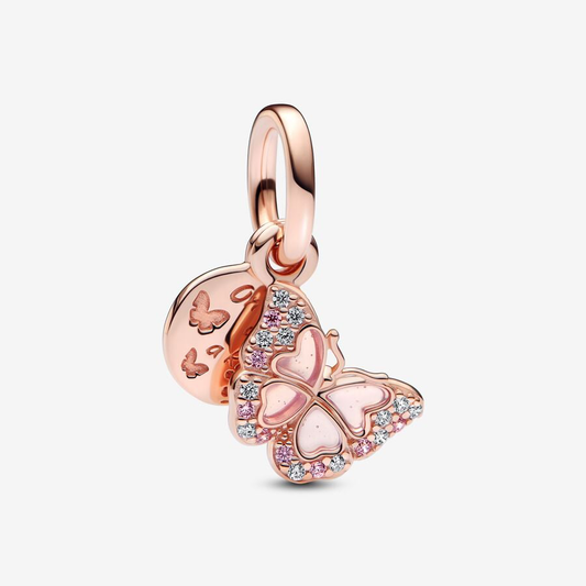 "One Of A Kind" Pink Butterfly Charm