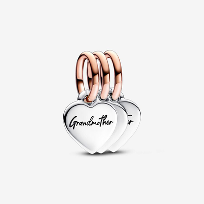 Splittable Grandmother, Mother, Daughter Triple Heart Charm