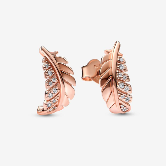 Rose Gold Feather Earrings